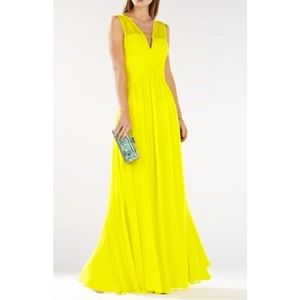 Brand New BCBG Astella sleeveless Yellow gown New with tags